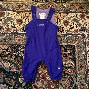 Vintage Columbia Purple Lavender Fleece Lined Winter Snow Bibs 18T